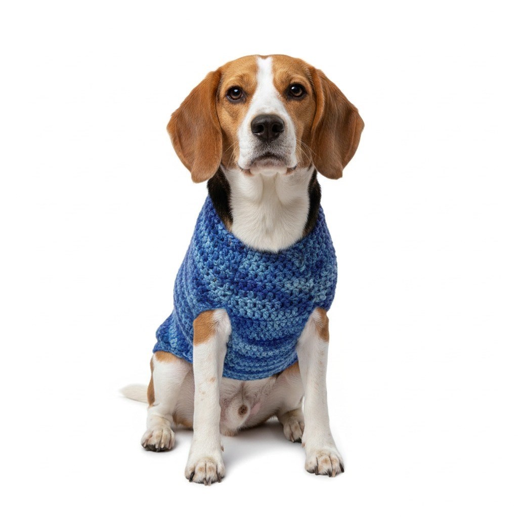  Suéter Azul Jeans Crochê 