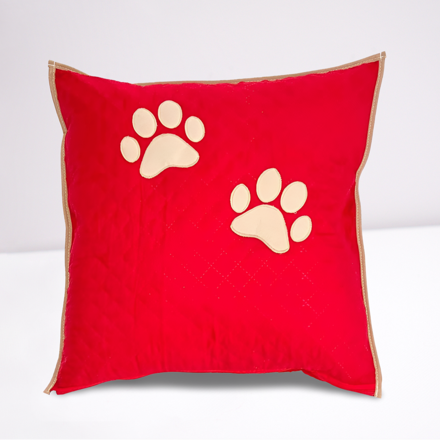 Kit 3 Peças Peseira e  Almofada Cheia Impermeável para Pet Vermelho Cama de Casal