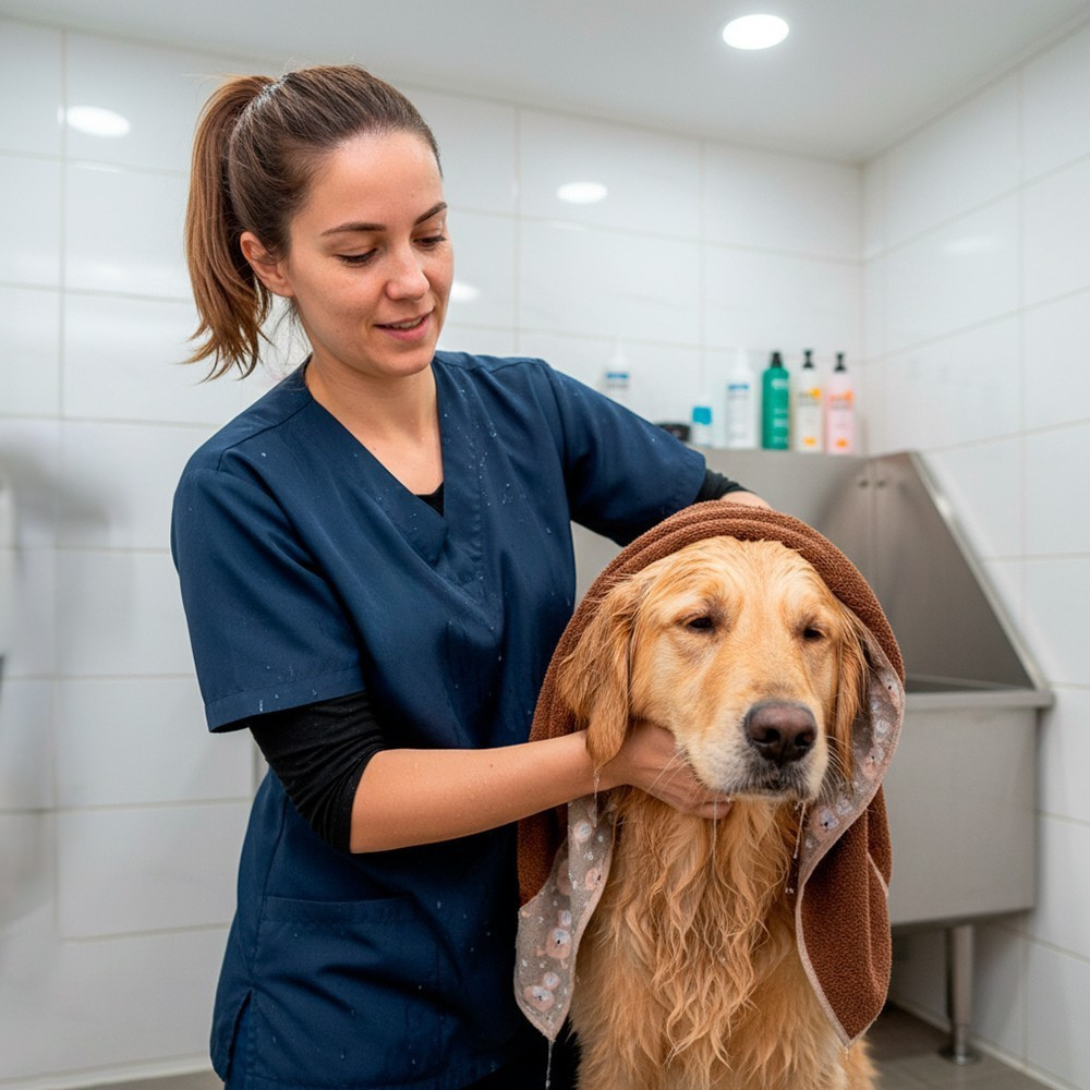 Toalha de Banho Pet Alta Absorção Seca Rápido Marrom