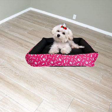 Cama Impermeável Extra Grande Quadrada para Pets Pink