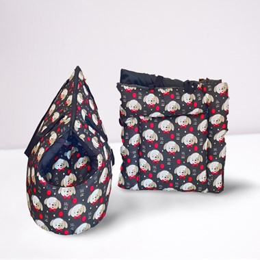 Kit 2 Pçs com Bolsa de Transporte Cama Iglu para Pet 2  em 1 e Colchonete Portátil Impermeável