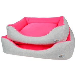 Cama Linho Clean Rosa Flúor G Bonito Pra Cachorro