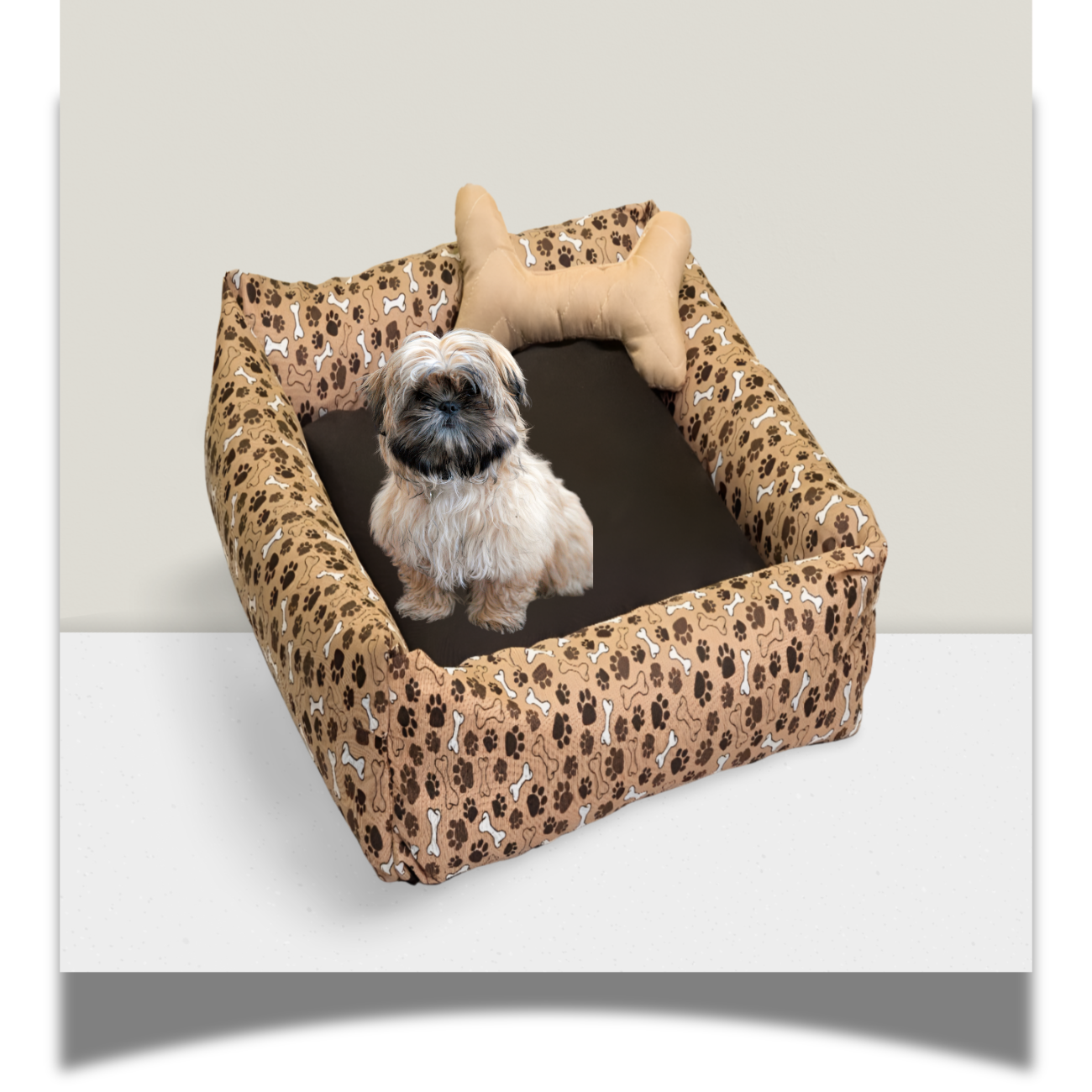 Cama Simples Media Quadrada  Marrom