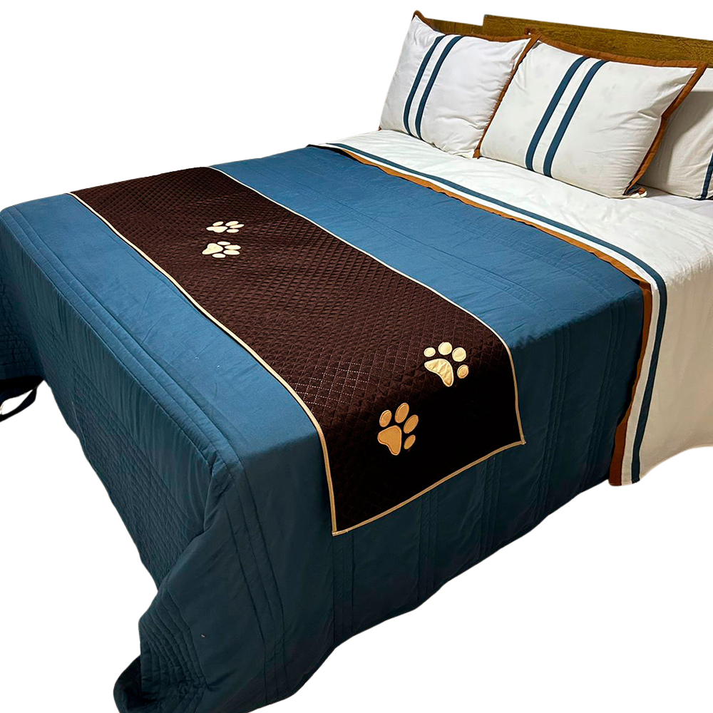 Peseira para Cama de Solteiro  Impermeável para Pet Marrom 