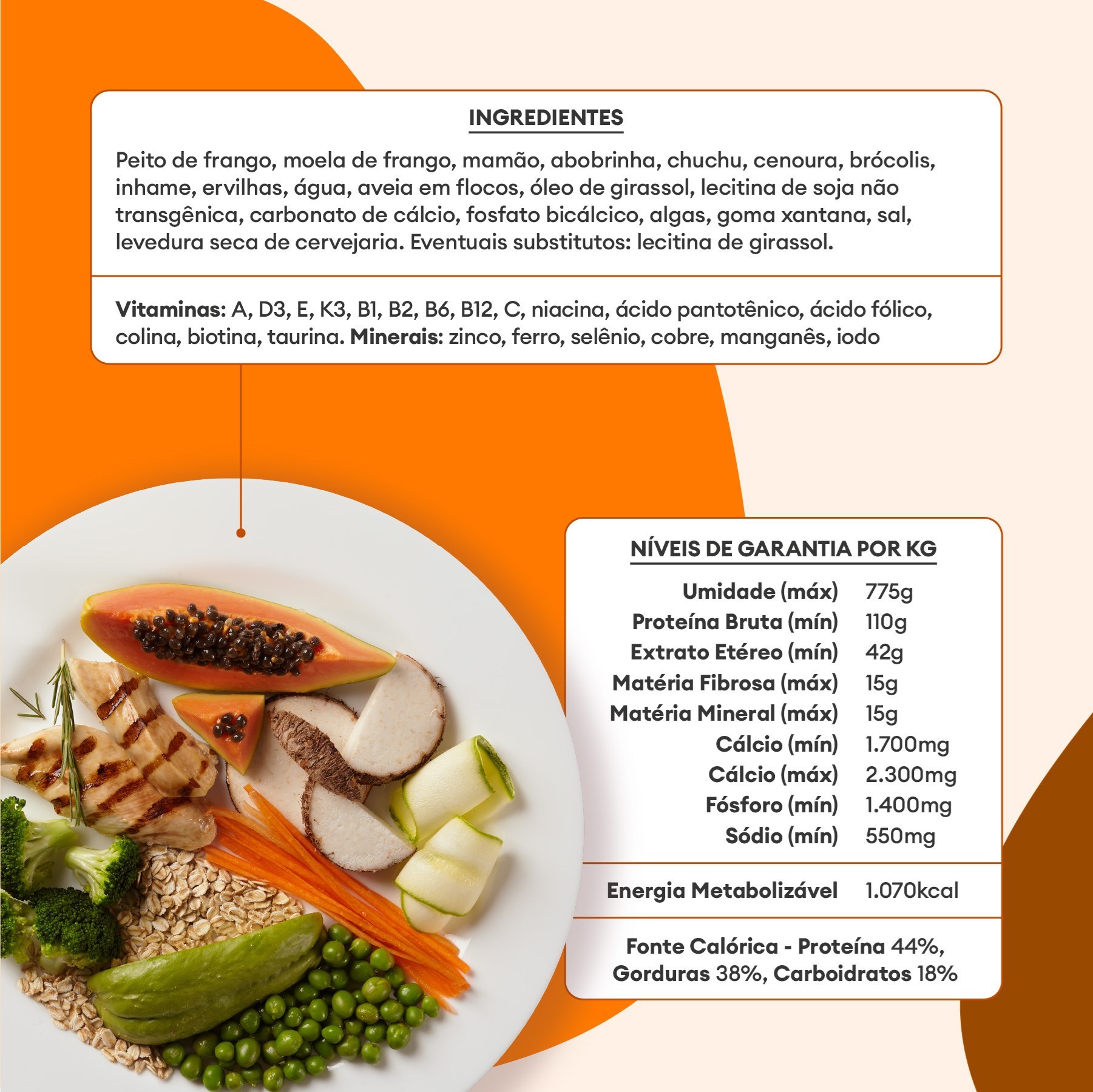 Alimentação Natural Pet Delícia Frango com mamão para Gato 110g