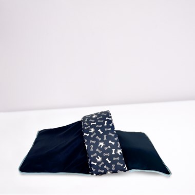 Kit 2 Pçs - Saco de Dormir Impermeável Azul com Manta Azul