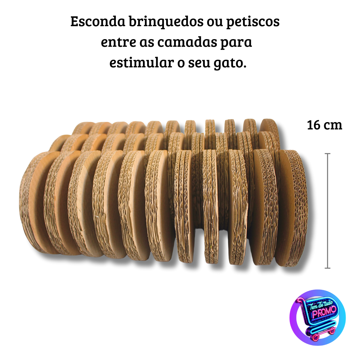 Arranhador Para Gatos Camadas Divertida Papelão Reciclável e Biodegradável 