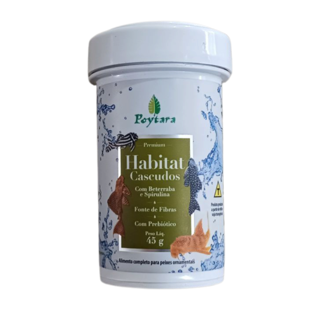RAÇÃO POYTARA HABITAT CASCUDOS 45 G