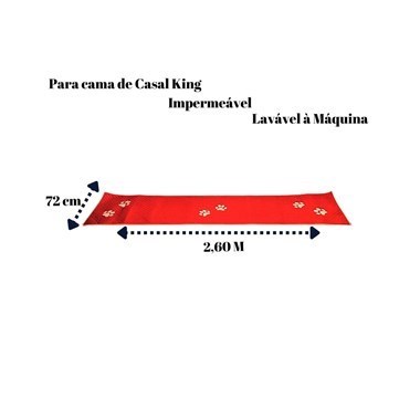 Peseira Pet Impermeável Cama King Vermelha