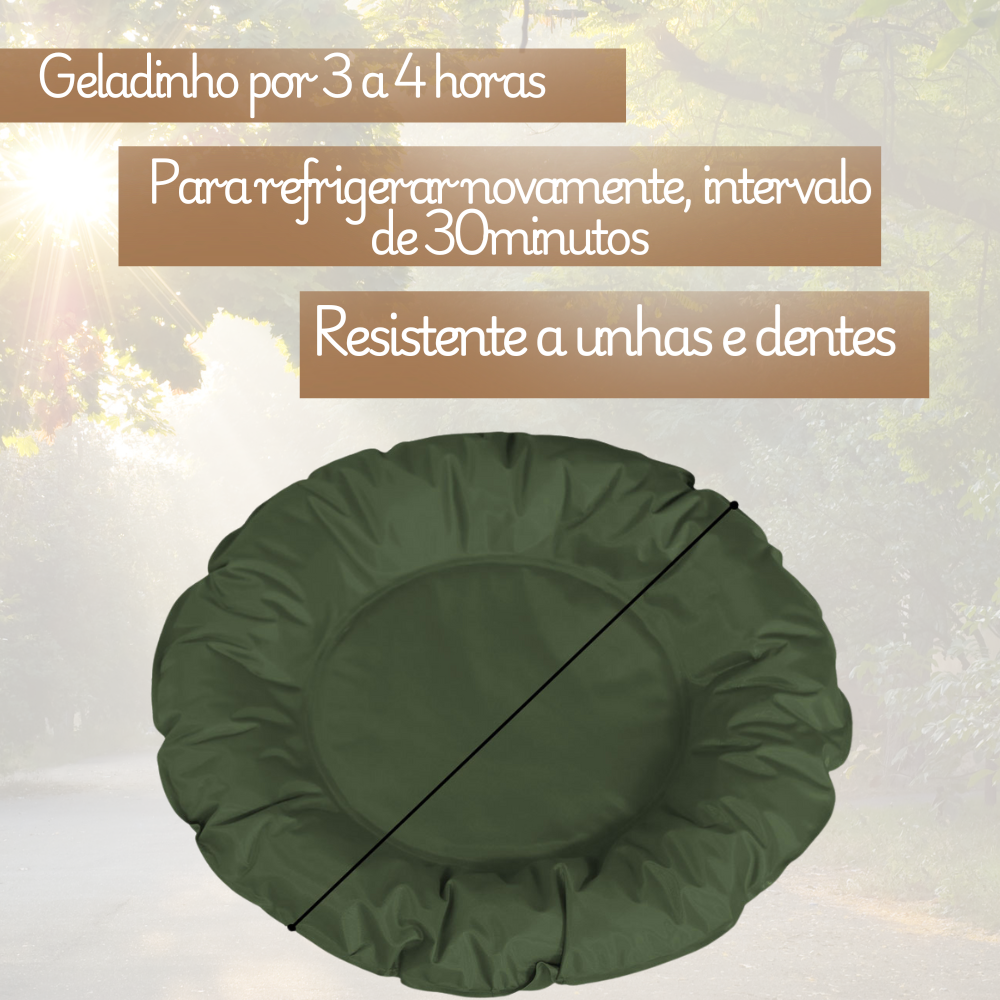 Tapete Gelado Redondo para Pets Verde Grande -  Impermeável e Refrescante para Dias Quentes para Pets