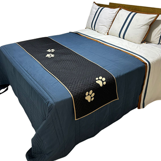 Peseira para Cama de Casal Impermeável Preta 