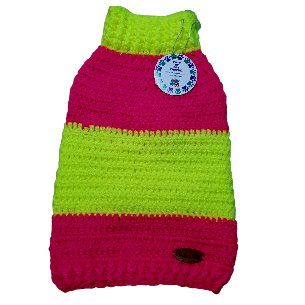 Suéter Neon Retrô: Estilo Anos 80 para Pets Moderninhos!