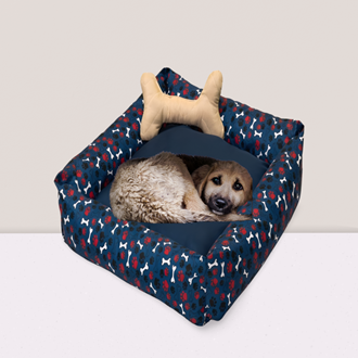 Cama Simples Média para Cães e Gatos Azul