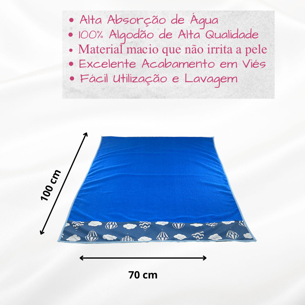 Toalha Splash Pet  Alta Alta Absorção Secagem Rápida Azul