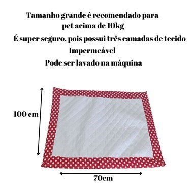 Tapete Higiênico Impermeável Grande Pet - Vermelho innie| Reutilizável e com alta Absorção