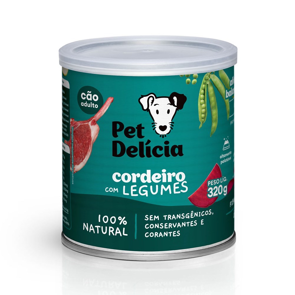 Alimentação Natural Pet Delícia Cordeiro com Legumes para Cão 320g