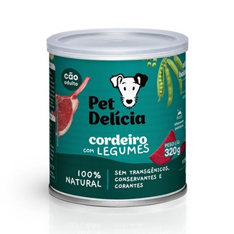 Alimentação Natural Pet Delícia Cordeiro com Legumes para Cão 320g