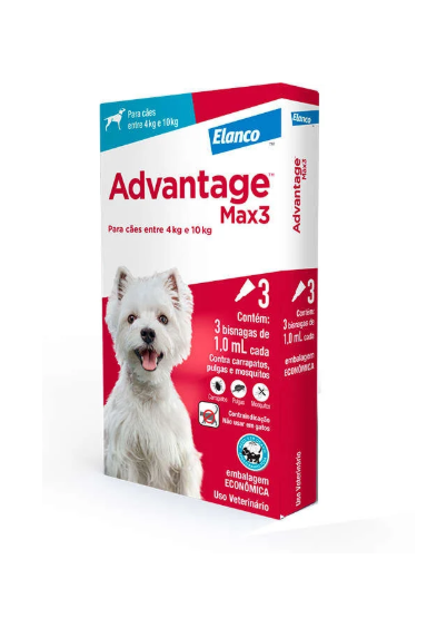 Advantage Max3 M COMBO (de 4 a 10kg)  3 pipetas