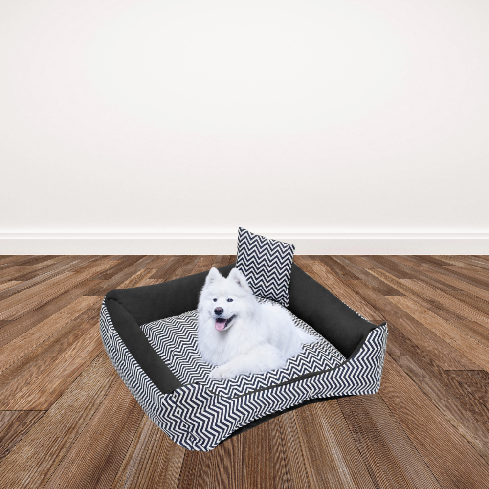 Cama Luxo Impermeável Extra Grande Preta para Pets – Conforto Premium