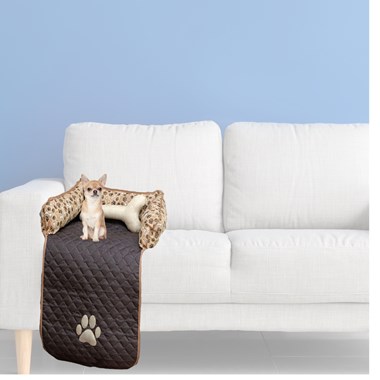 Protetor Impermeável Compacto para Sofá – Pequeno, Marrom, Ideal para Cães e Gatos