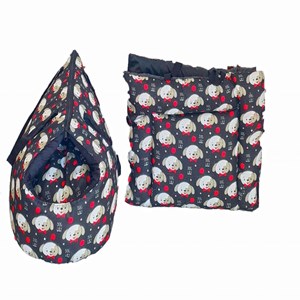 Kit 2 Pçs com Bolsa de Transporte Cama Iglu para Pet 2 em 1 e Colchonete Portátil Impermeável