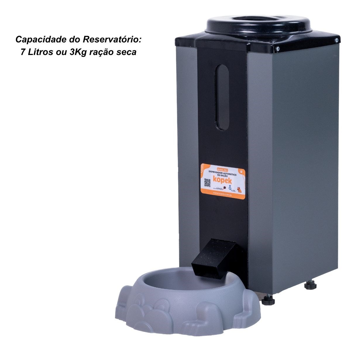 Alimentador Automático  Cães e Gatos Kopek KVS200 7 Litros Cor: Cinza Voltagem: 110v
