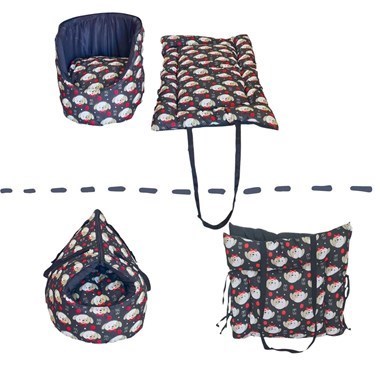 Kit 2 Pçs com Bolsa de Transporte Cama Iglu para Pet 2  em 1 e Colchonete Portátil Impermeável