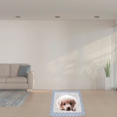 Tapete Higiênico Impermeável Grande Pet- Reutilizável Azul em Fundo Branco