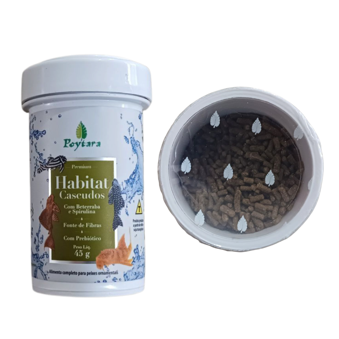 RAÇÃO POYTARA HABITAT CASCUDOS 45 G