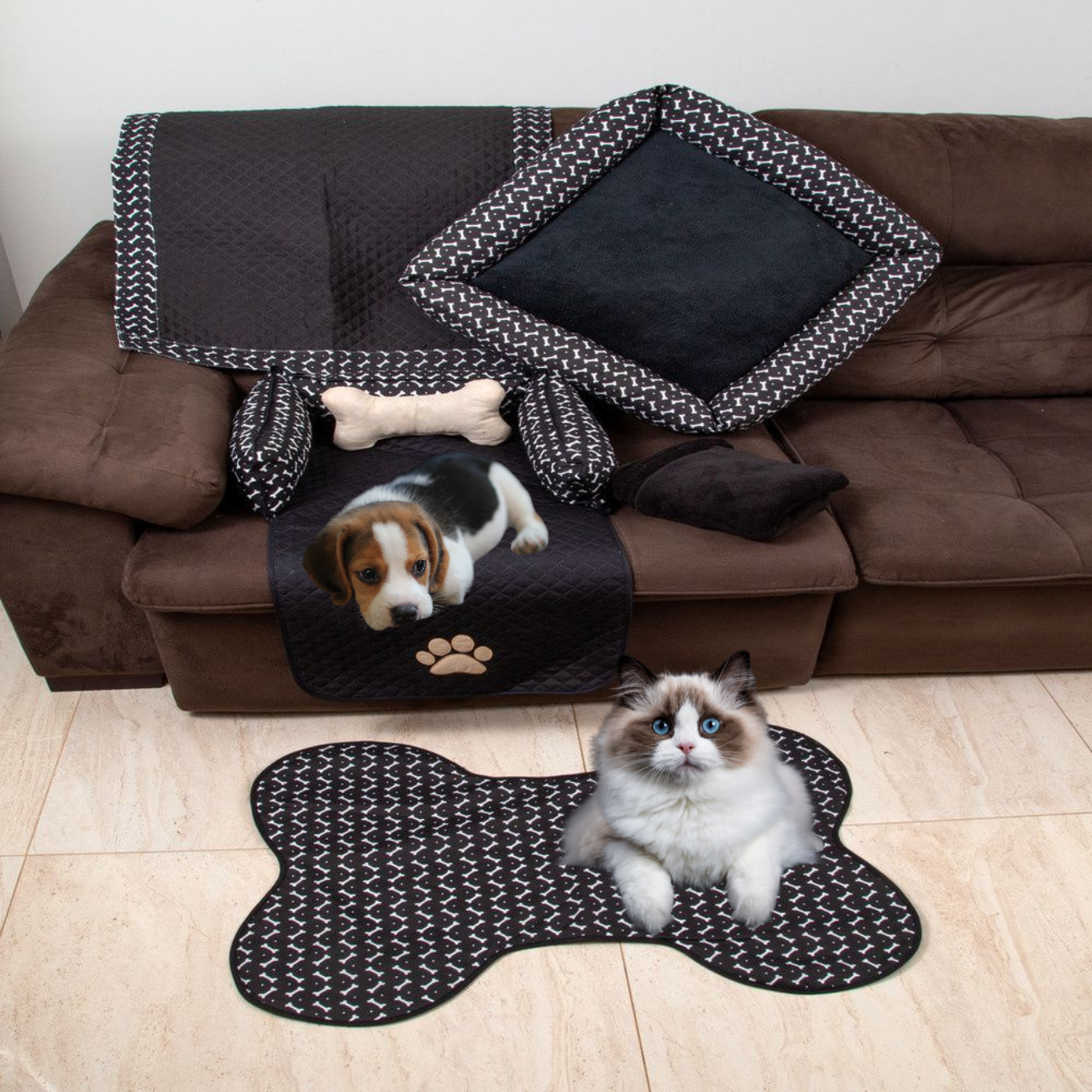 Enxoval Pet completo Pequeno com 6 Peças - Praticidade e Estilo em Preto