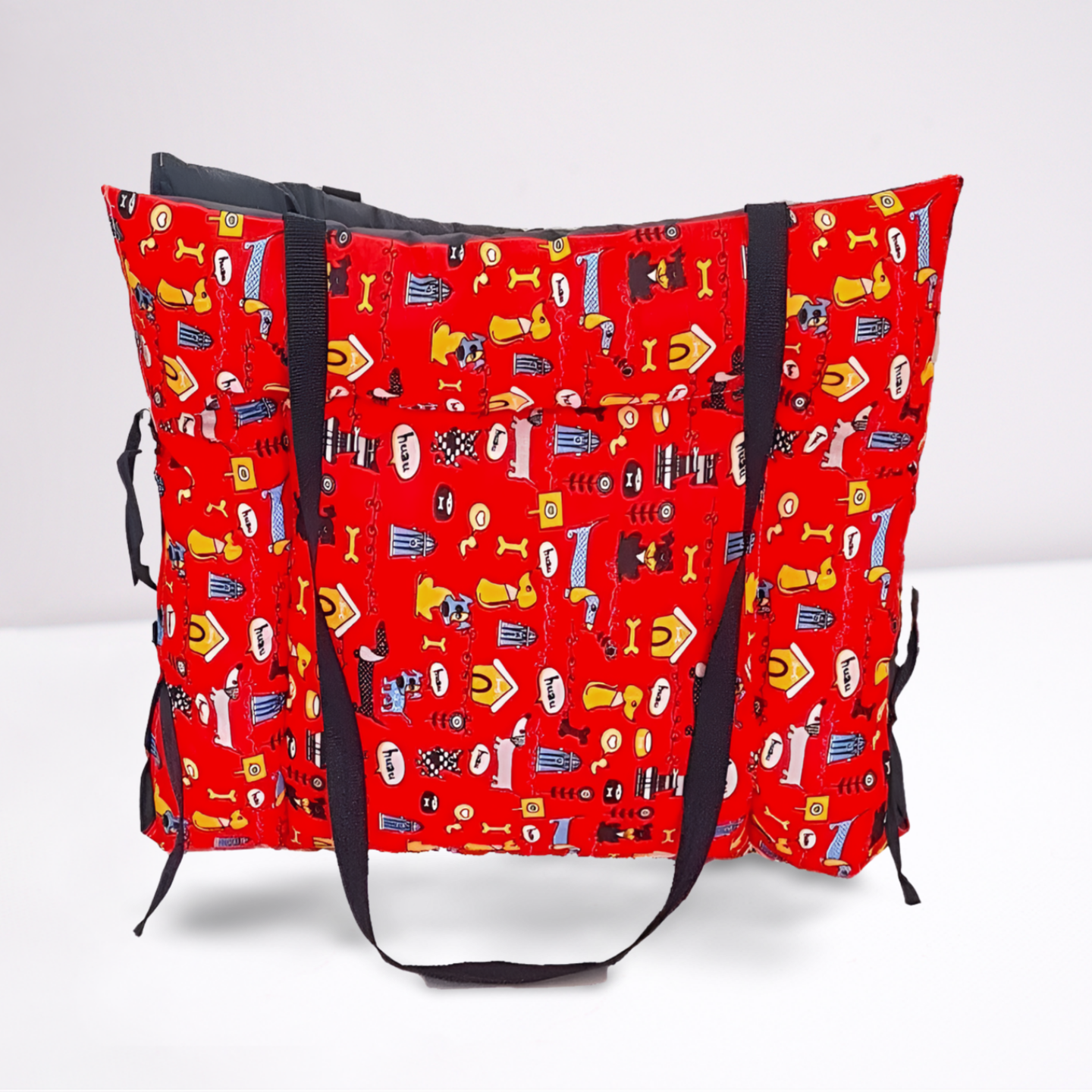 Colchonete Pet 2 em 1 Impermeável– Dog Vermelho (Colchonete que Vira Bolsa)