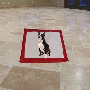 Tapete Higiênico Impermeável para Pets - Médio| Branco Vermelho |Reutilizável