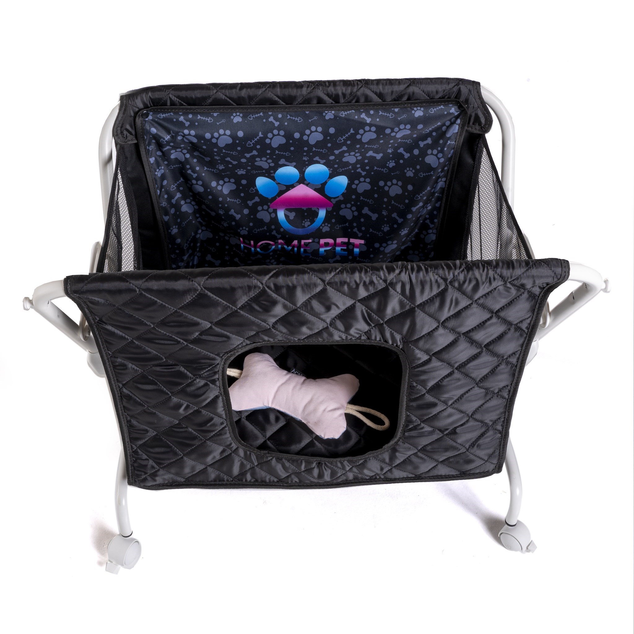 Casinha / Berço Portátil com rodízios "Pet Dorm" - Pequeno Porte