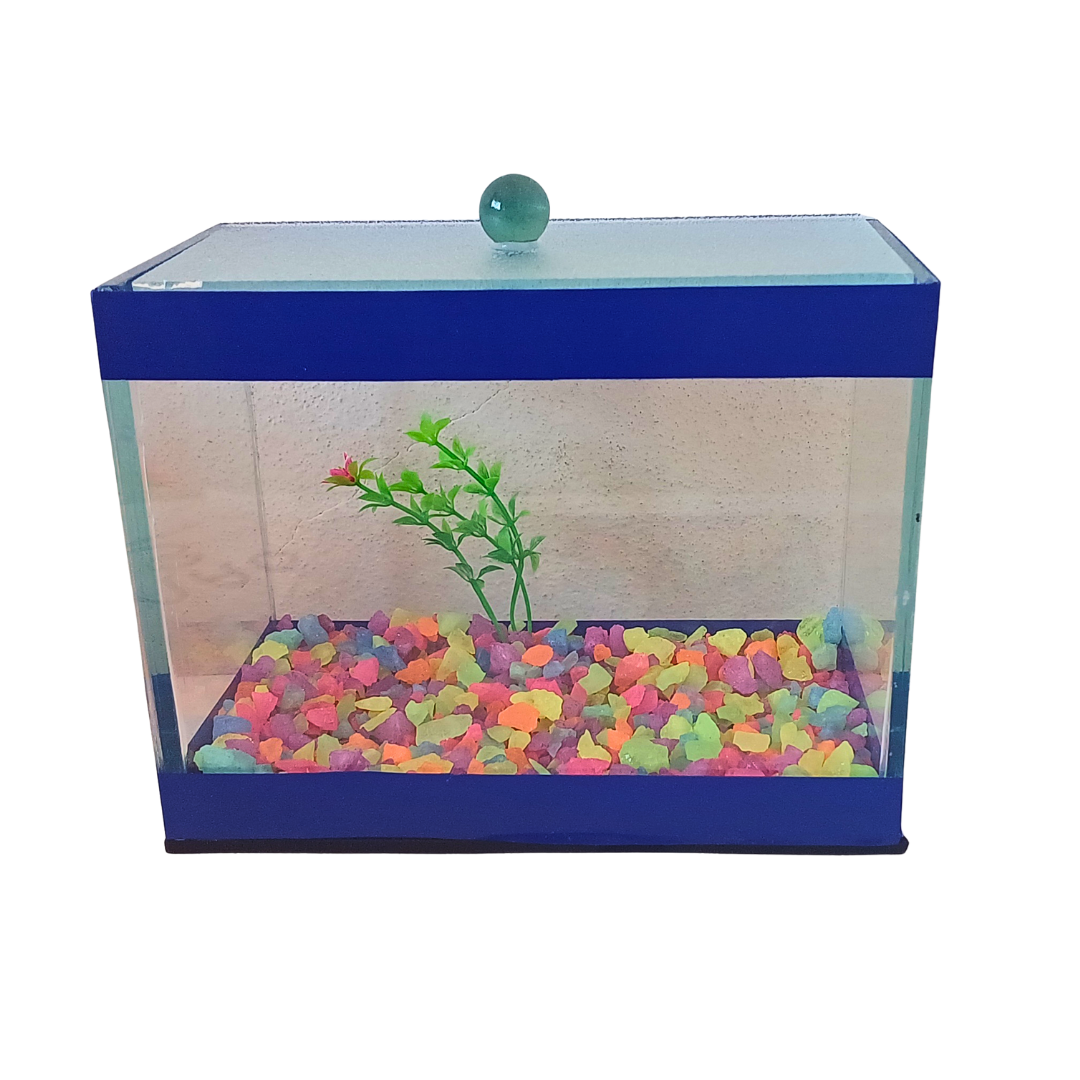 BETEIRA RETANGULAR DE VIDRO DECORADA 20 X 10 X 15 CM - 3 L