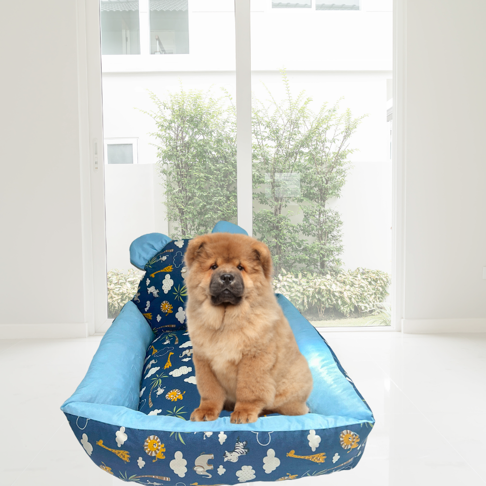 Cama Pet Impermeável Nina Azul – Estilo e Proteção Máxima para Seu Pet