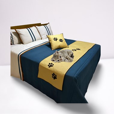 Kit 3 Pçs Peseira + Almofada Cheia Pet Impermeável Queen Avelã