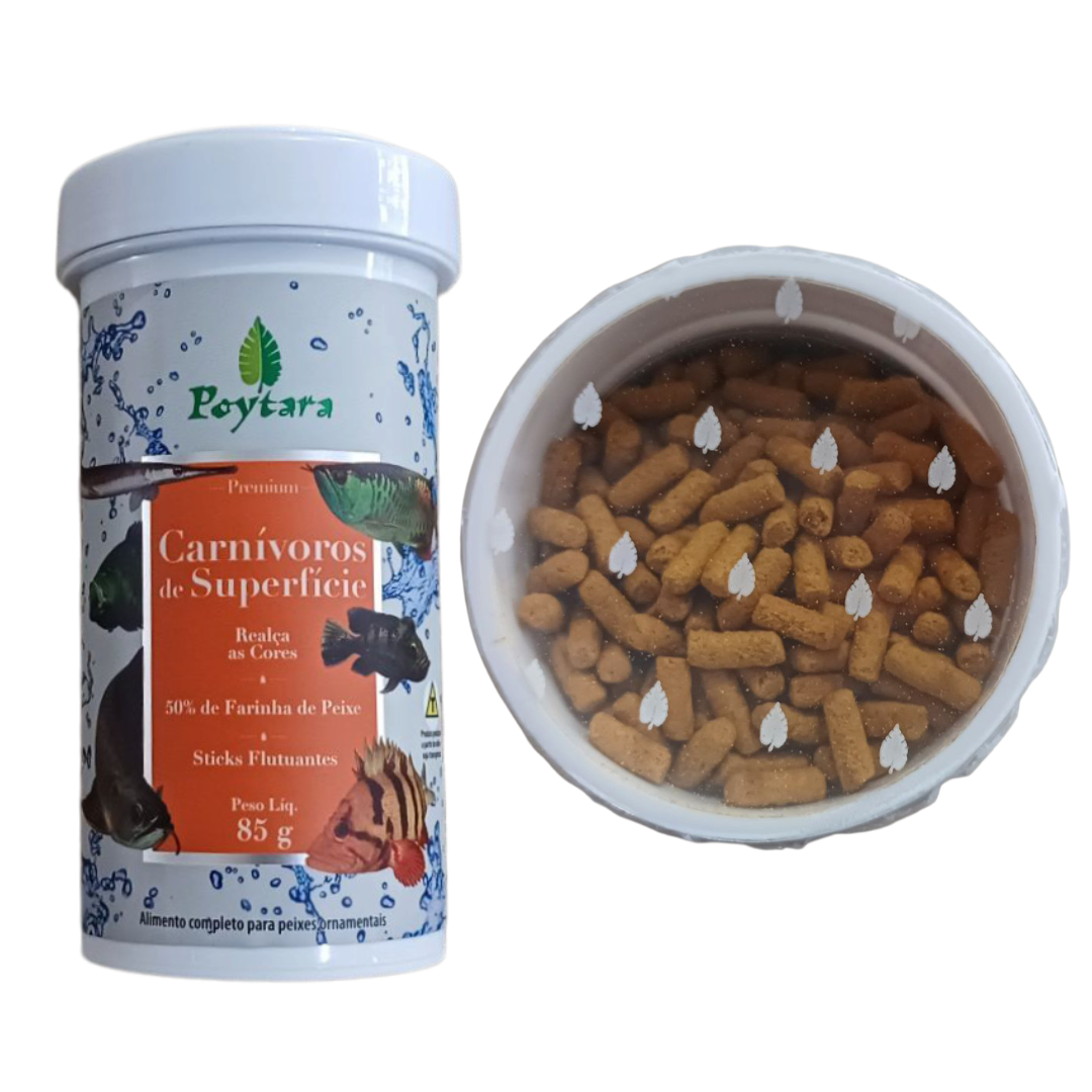 RAÇÃO POYTARA CARNÍVOROS DE SUPERFÍCIE 85 G