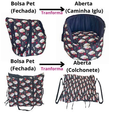 Kit 2 Pçs com Bolsa de Transporte Cama Iglu para Pet 2  em 1 e Colchonete Portátil Impermeável