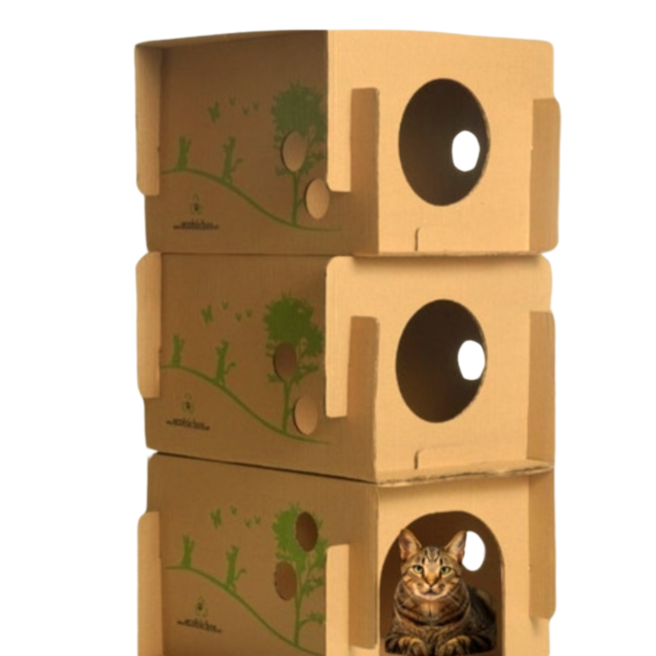 Toca Casa Para Gatos Condocat Brinquedo 3 em 1 Papelão Reciclável e Biodegradável