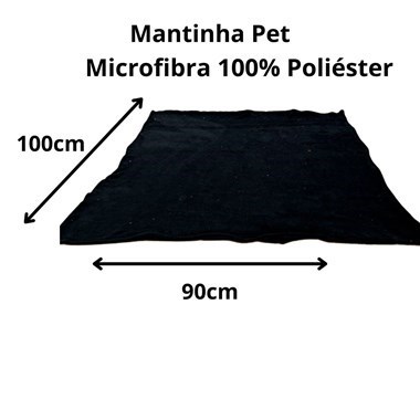 Manta Cobertor Preta para Pet Microfibra Aquecimento e conforto