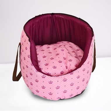 Bolsa para Trasnporte Pet 2 em 1 Impermeável Transforma-se em Caminha Iglu Cor Rosa