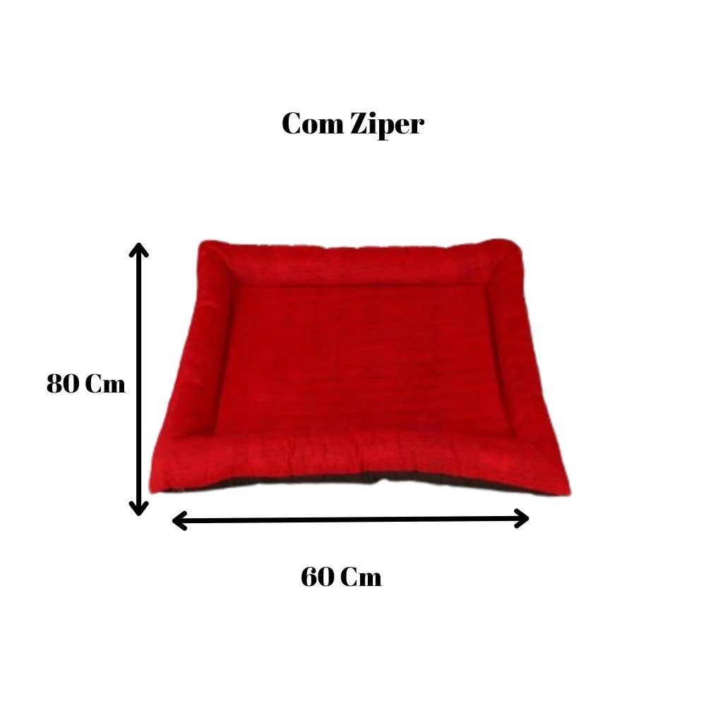 Colchonete Pequeno Impermeável Retangular para Pet  Vermelho