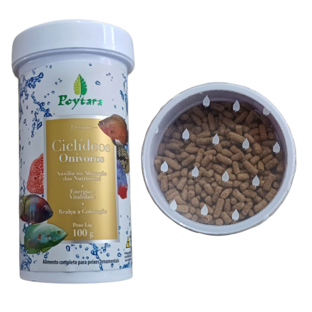 RAÇÃO POYTARA CICLÍDEOS ONÍVOROS 100 G