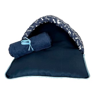 Kit 2 Pçs - Saco de Dormir Impermeável Azul com Manta Azul