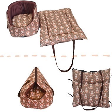 Kit 2 Pçs Bolsa para Transporte Cama Iglu e Colchonete 2 em 4 Bolsa Impermeável Avelã