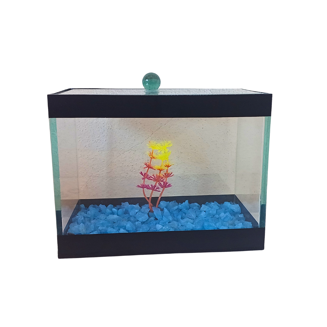 BETEIRA RETANGULAR DE VIDRO DECORADA 20 X 10 X 15 CM - 3 L