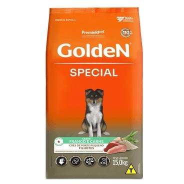 Ração Golden Special Cão Filhote Raças Pequenas Frango e Carne 15kg