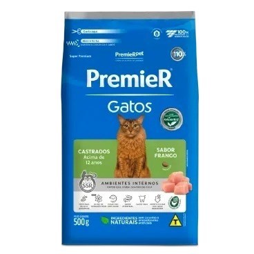 Ração Premier Ambientes Internos Gatos Adultos Castrados +12 anos 1,5 kg