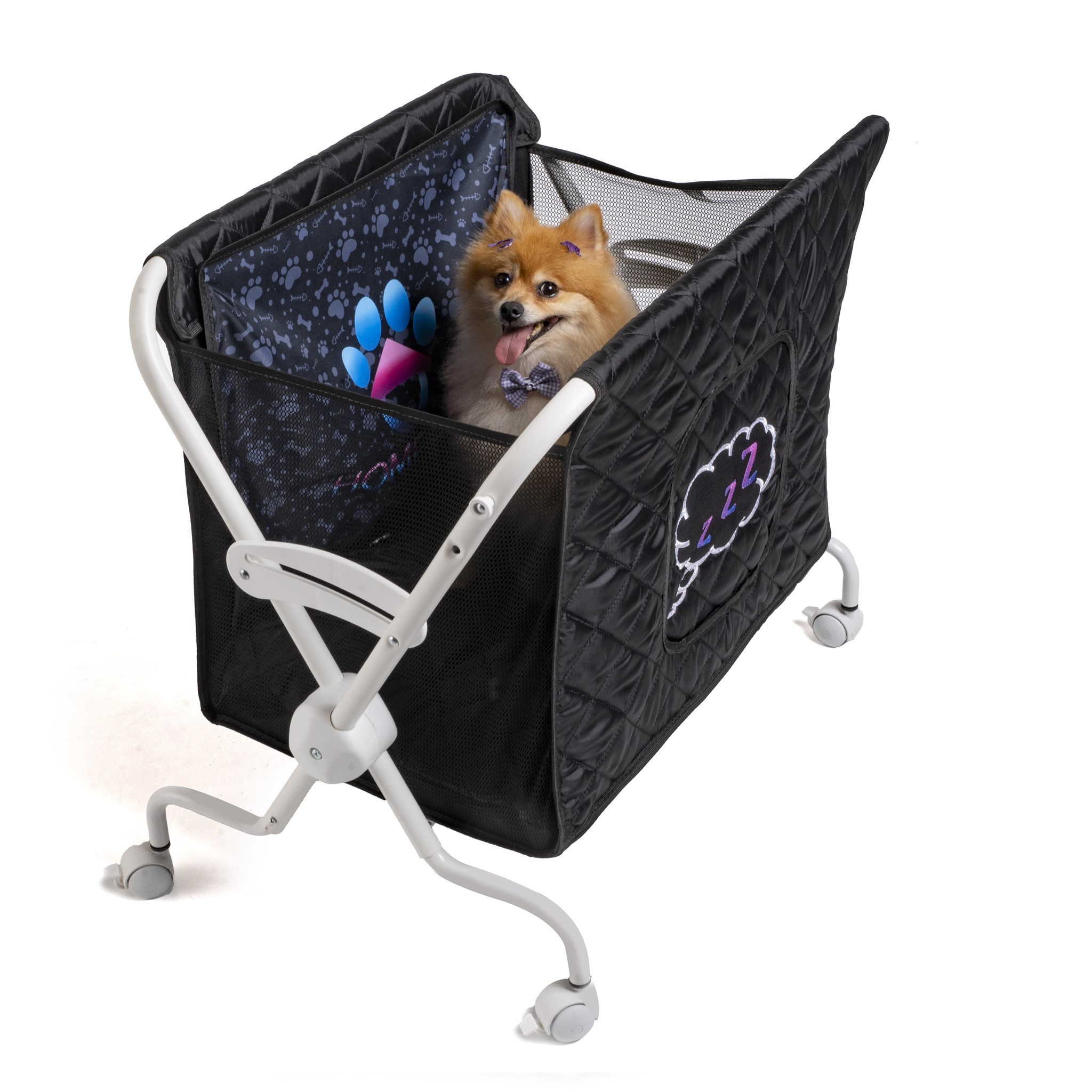 Casinha / Berço Portátil com rodízios "Pet Dorm" - Pequeno Porte