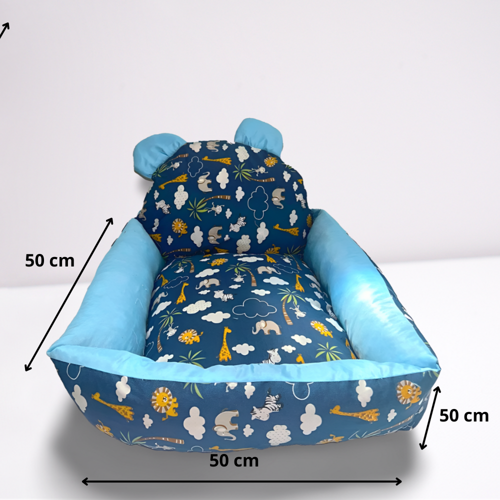 Cama Pet Impermeável Nina Azul – Estilo e Proteção Máxima para Seu Pet
